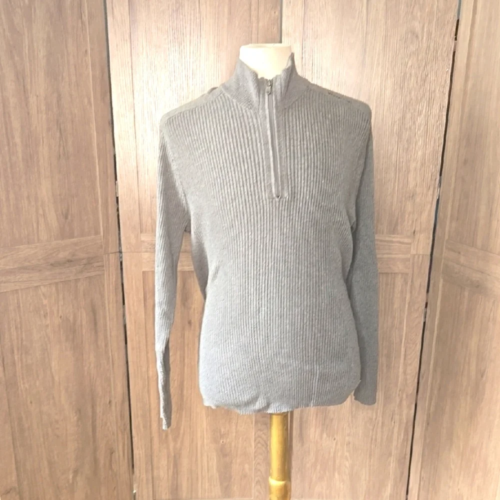 Michael Kors Men's Gray Half-Zip Sweater Pullover